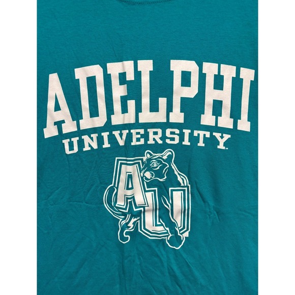 Adelphi University Panthers T-Shirt Mens Blue Logo Graphic Print Short Sleeve XL - Picture 4 of 4